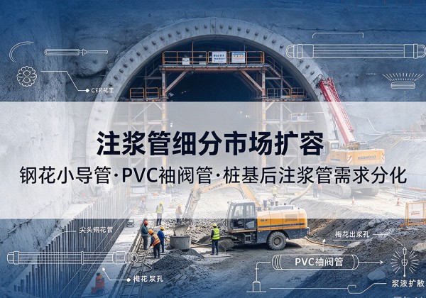 江阳注浆管细分市场扩容，隧道钢花小导管、PVC 袖阀管、桩基后注浆管需求分化